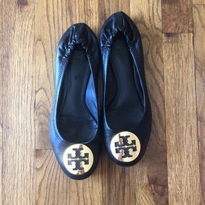 Tory Burch Reva Ballerina black flats, size 8.5